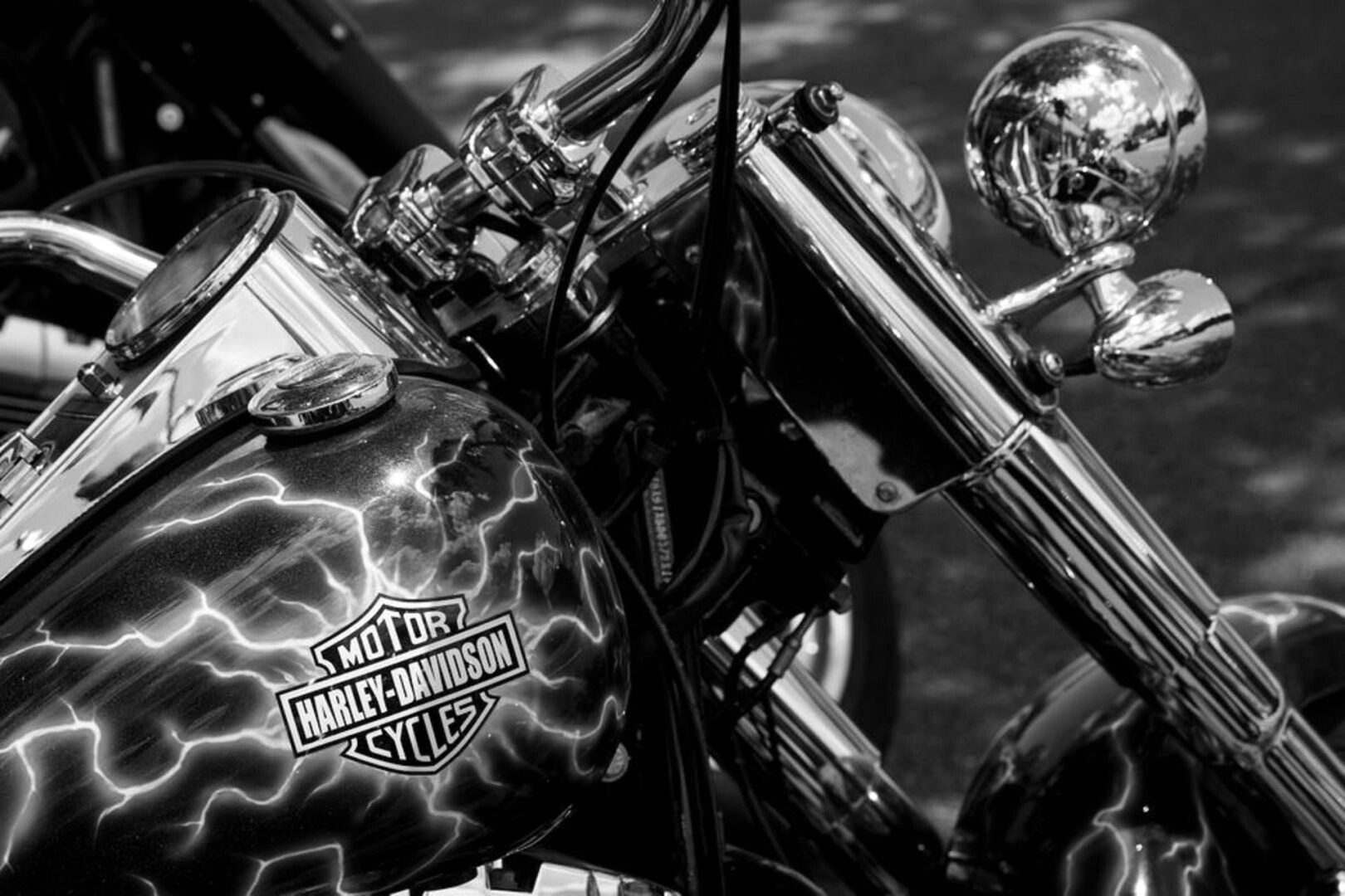 closeup of Harley Davidson motorcycle